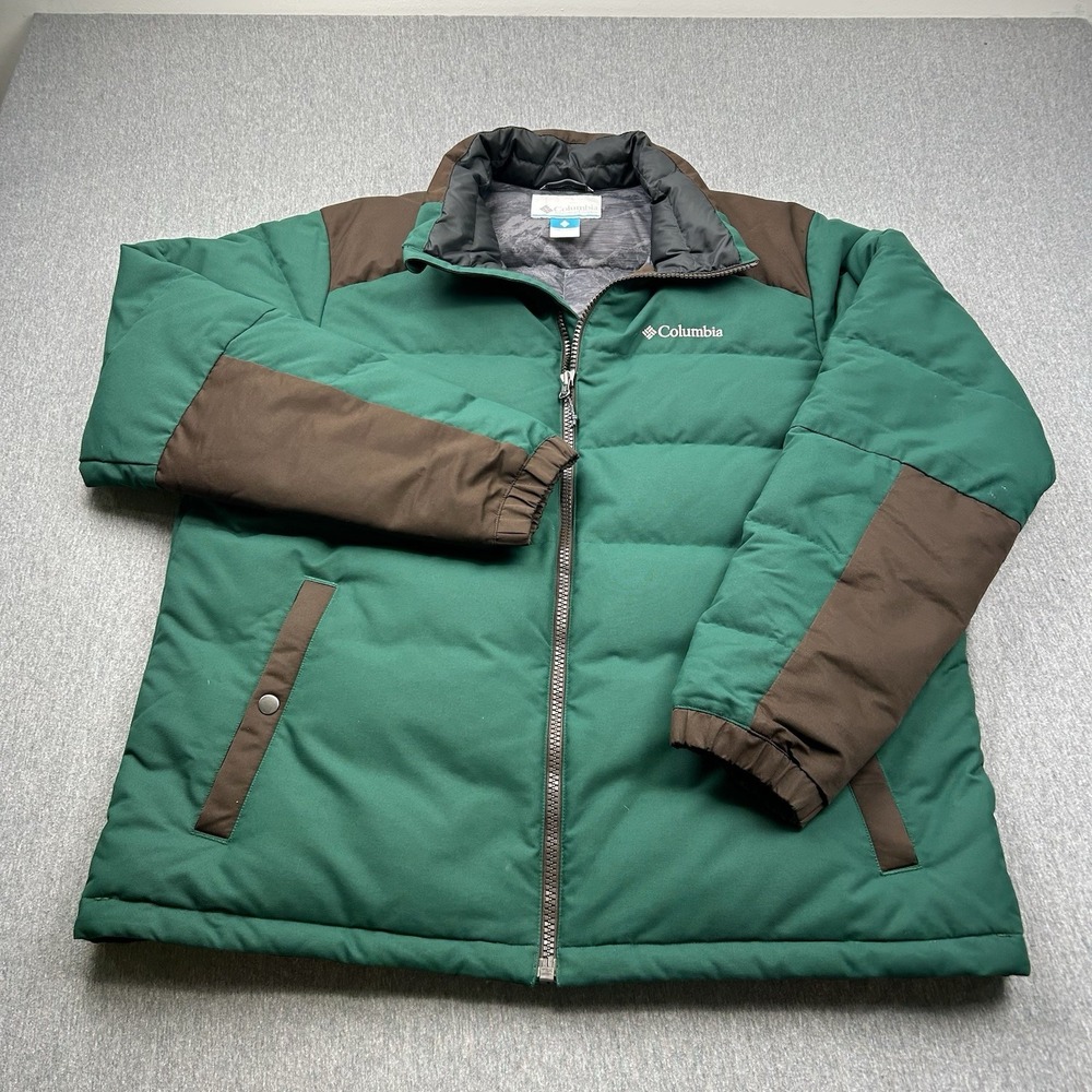 Columbia Green and Brown Puffer Jacket